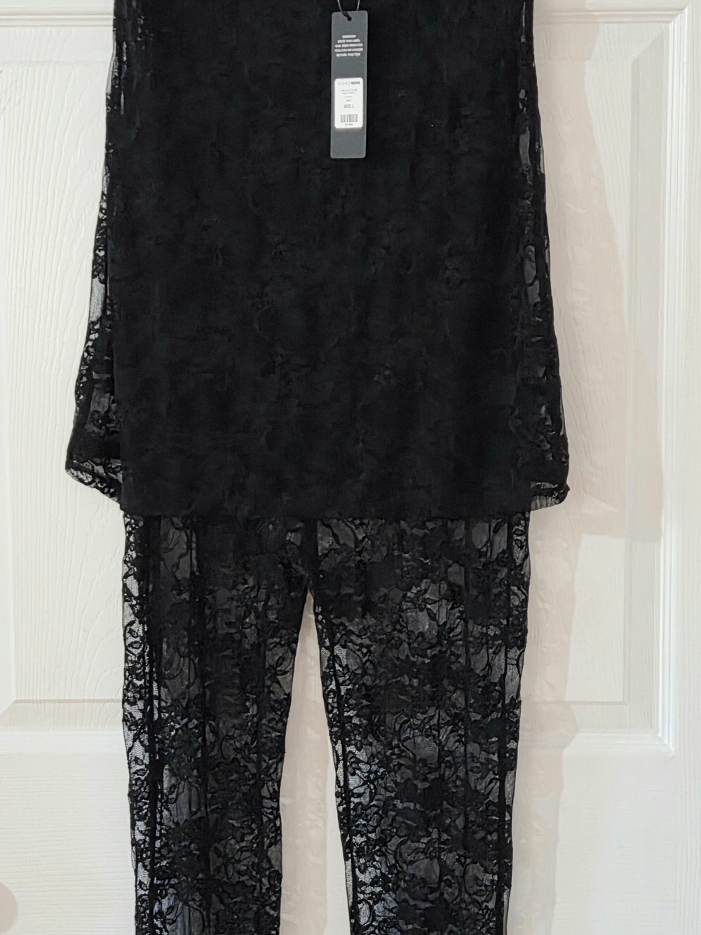 Fashion Nova Black Lace Tunic Jumpsuit